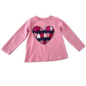 Gymboree Pink Long Sleeve Shirt with Heart Appliqué Design | Girls 2T